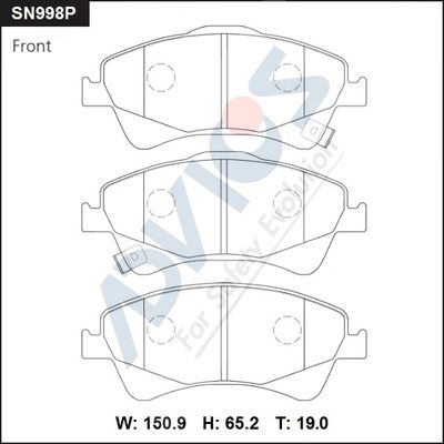 SN998P ADVICS Комплект тормозных колодок, дисковый тормоз