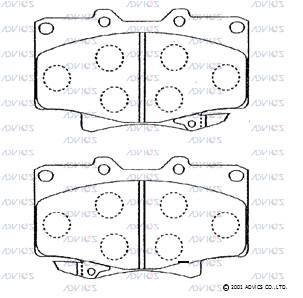 SN265P ADVICS Комплект тормозных колодок, дисковый тормоз