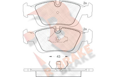RB0801 R BRAKE Комплект тормозных колодок, дисковый тормоз