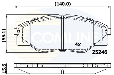 CBP01660 COMLINE Комплект тормозных колодок, дисковый тормоз