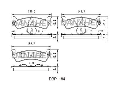 DBP1184 DANAHER Комплект тормозных колодок, дисковый тормоз