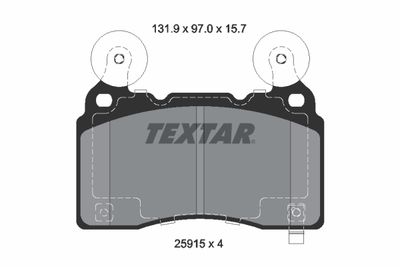 2591501 TEXTAR Комплект тормозных колодок, дисковый тормоз