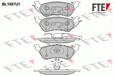 BL1887U1 FTE Комплект тормозных колодок, дисковый тормоз