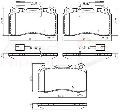ADB11721 COMLINE Комплект тормозных колодок, дисковый тормоз