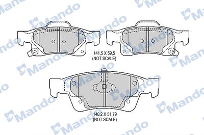 MBF015582 MANDO Комплект тормозных колодок, дисковый тормоз