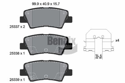 BPD1176 BENDIX Braking Комплект тормозных колодок, дисковый тормоз