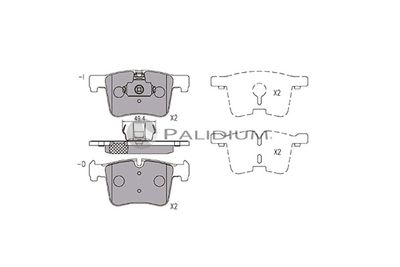 P11255 ASHUKI by Palidium Комплект тормозных колодок, дисковый тормоз