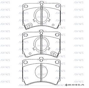 SN240P ADVICS Комплект тормозных колодок, дисковый тормоз