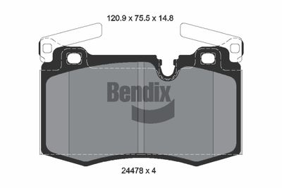 BPD2158 BENDIX Braking Комплект тормозных колодок, дисковый тормоз