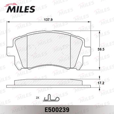 E500239 MILES Комплект тормозных колодок, дисковый тормоз