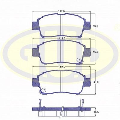 GBP071202 G.U.D. Комплект тормозных колодок, дисковый тормоз