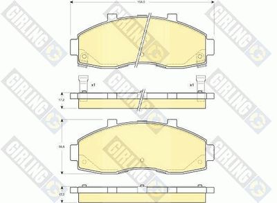 6132639 GIRLING Комплект тормозных колодок, дисковый тормоз