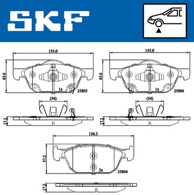 VKBP80320A SKF Комплект тормозных колодок, дисковый тормоз