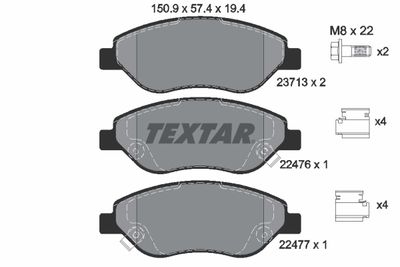 2247601 TEXTAR Комплект тормозных колодок, дисковый тормоз