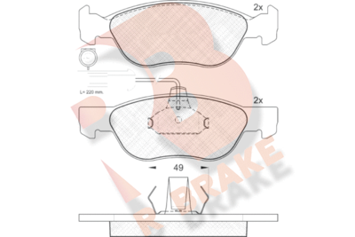 RB1243 R BRAKE Комплект тормозных колодок, дисковый тормоз