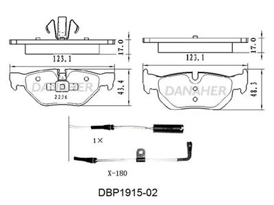 DBP191502 DANAHER Комплект тормозных колодок, дисковый тормоз