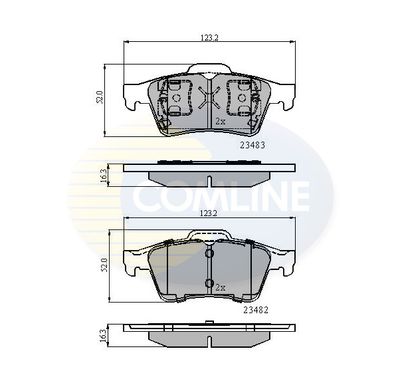 CBP0946 COMLINE Комплект тормозных колодок, дисковый тормоз