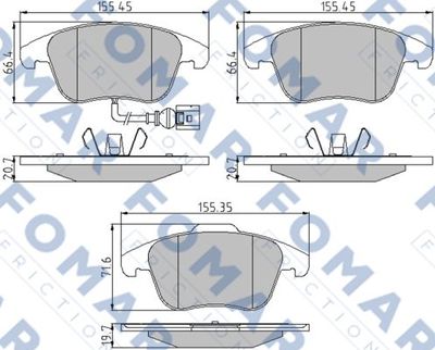 FO862081 FOMAR Friction Комплект тормозных колодок, дисковый тормоз