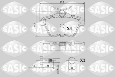 6216128 SASIC Комплект тормозных колодок, дисковый тормоз