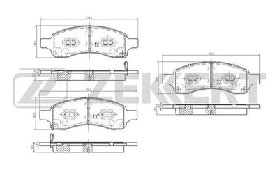 BS2066 ZEKKERT Комплект тормозных колодок, дисковый тормоз