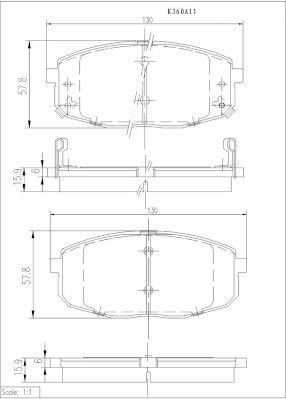K360A11 NPS Комплект тормозных колодок, дисковый тормоз