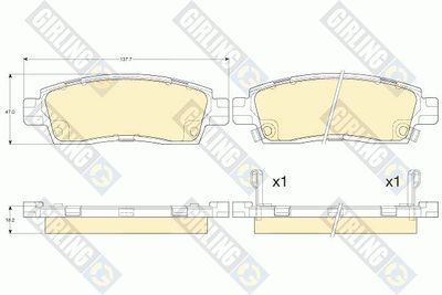 6144557 GIRLING Комплект тормозных колодок, дисковый тормоз