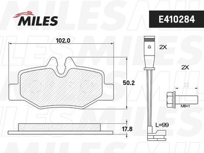 E410284 MILES Комплект тормозных колодок, дисковый тормоз