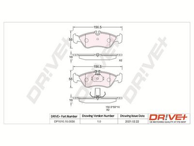 DP1010100838 Dr!ve+ Комплект тормозных колодок, дисковый тормоз
