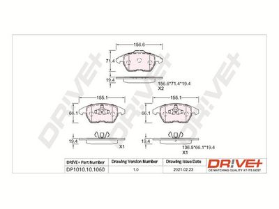 DP1010101060 Dr!ve+ Комплект тормозных колодок, дисковый тормоз