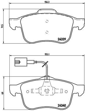 P23103 BREMBO Комплект тормозных колодок, дисковый тормоз