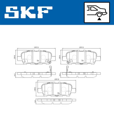 VKBP90204A SKF Комплект тормозных колодок, дисковый тормоз