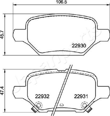 PP0405AF JAPANPARTS Комплект тормозных колодок, дисковый тормоз