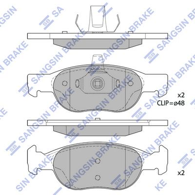 SP1740A Hi-Q Комплект тормозных колодок, дисковый тормоз