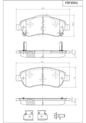 FBP4084 FI.BA Комплект тормозных колодок, дисковый тормоз