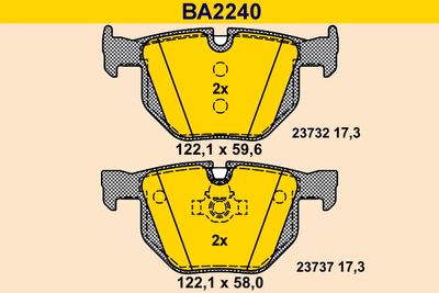 BA2240 BARUM Комплект тормозных колодок, дисковый тормоз