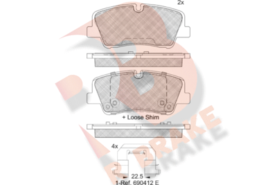 RB2267204 R BRAKE Комплект тормозных колодок, дисковый тормоз
