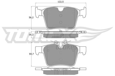 TX1816 TOMEX Brakes Комплект тормозных колодок, дисковый тормоз
