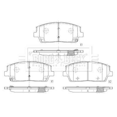 BBP2835 BORG & BECK Комплект тормозных колодок, дисковый тормоз
