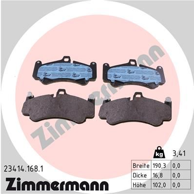 234141681 ZIMMERMANN Комплект тормозных колодок, дисковый тормоз