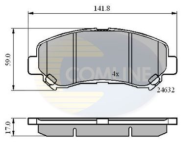 CBP01577 COMLINE Комплект тормозных колодок, дисковый тормоз