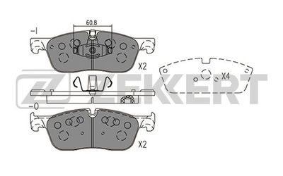 BS1418 ZEKKERT Комплект тормозных колодок, дисковый тормоз