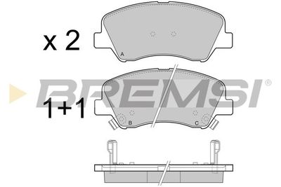 BP3470 BREMSI Комплект тормозных колодок, дисковый тормоз