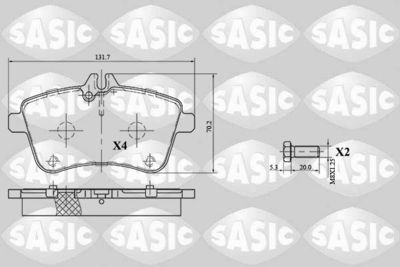 6216034 SASIC Комплект тормозных колодок, дисковый тормоз