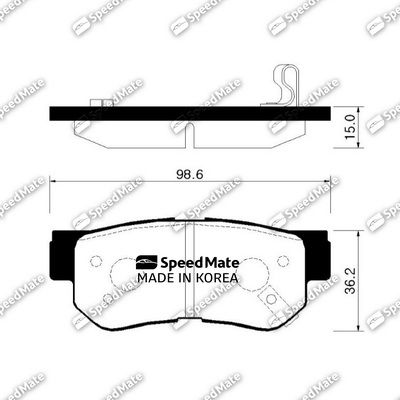 SMBPH022 SpeedMate Комплект тормозных колодок, дисковый тормоз