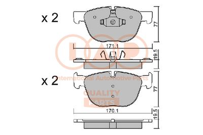 70451150P IAP QUALITY PARTS Комплект тормозных колодок, дисковый тормоз