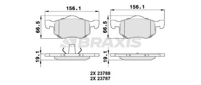 AA0327 BRAXIS Комплект тормозных колодок, дисковый тормоз