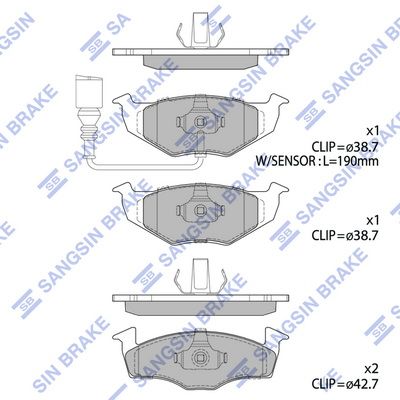 SP1857A Hi-Q Комплект тормозных колодок, дисковый тормоз