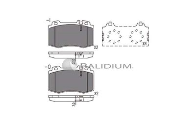 P11446 ASHUKI by Palidium Комплект тормозных колодок, дисковый тормоз