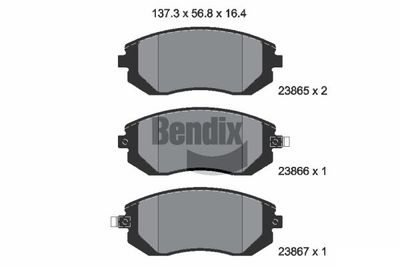 BPD1278 BENDIX Braking Комплект тормозных колодок, дисковый тормоз