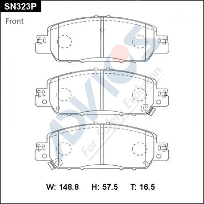 SN323P ADVICS Комплект тормозных колодок, дисковый тормоз
